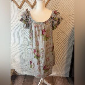 Ivy Jane boutique Shabby Chic Cottagecore Midi dress with Ruffle Sleeve